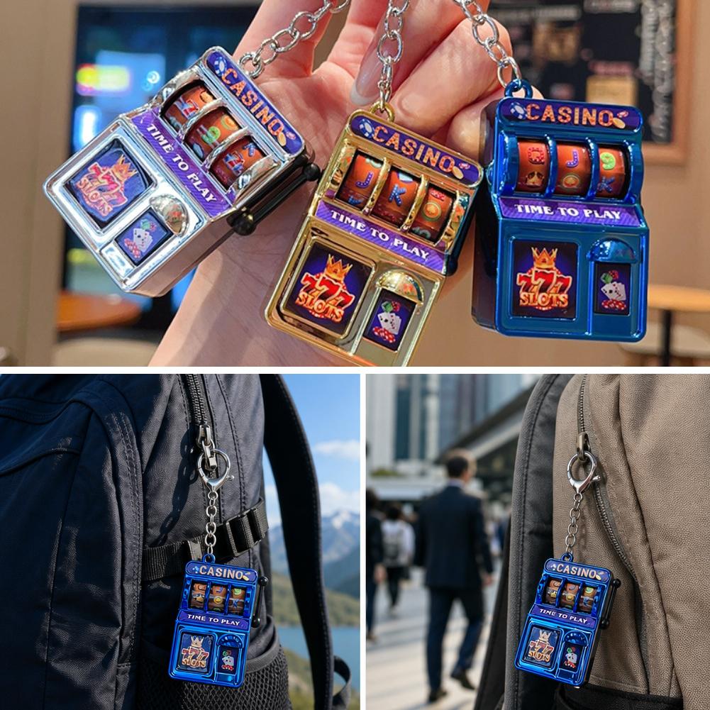 Arcade Game Jackpot - Mini-gokslotmachine sleutelhangers, creatieve arcade-zakfruit, geluksjackpot gadget,